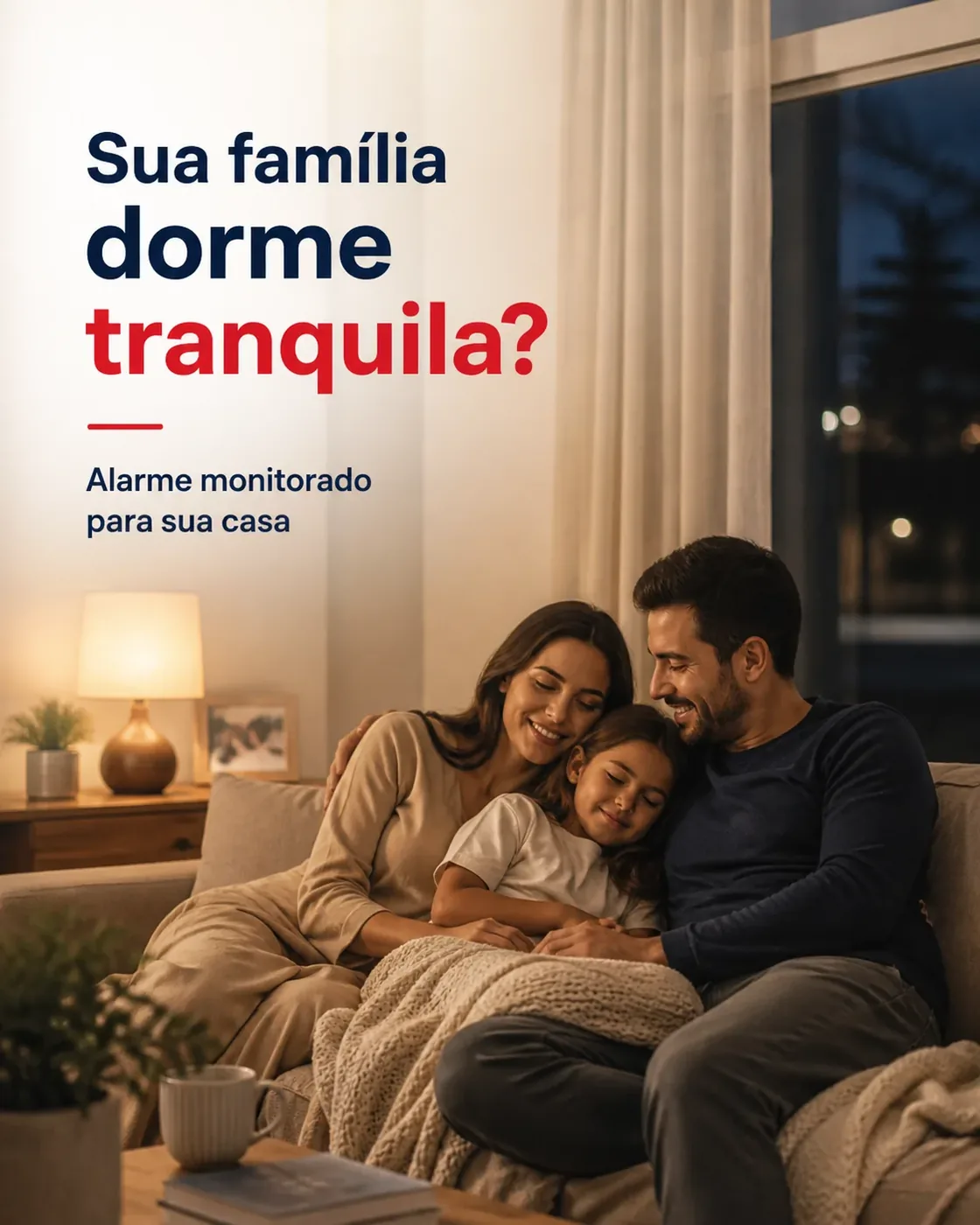 Família em casa com alarme monitorado em Recife