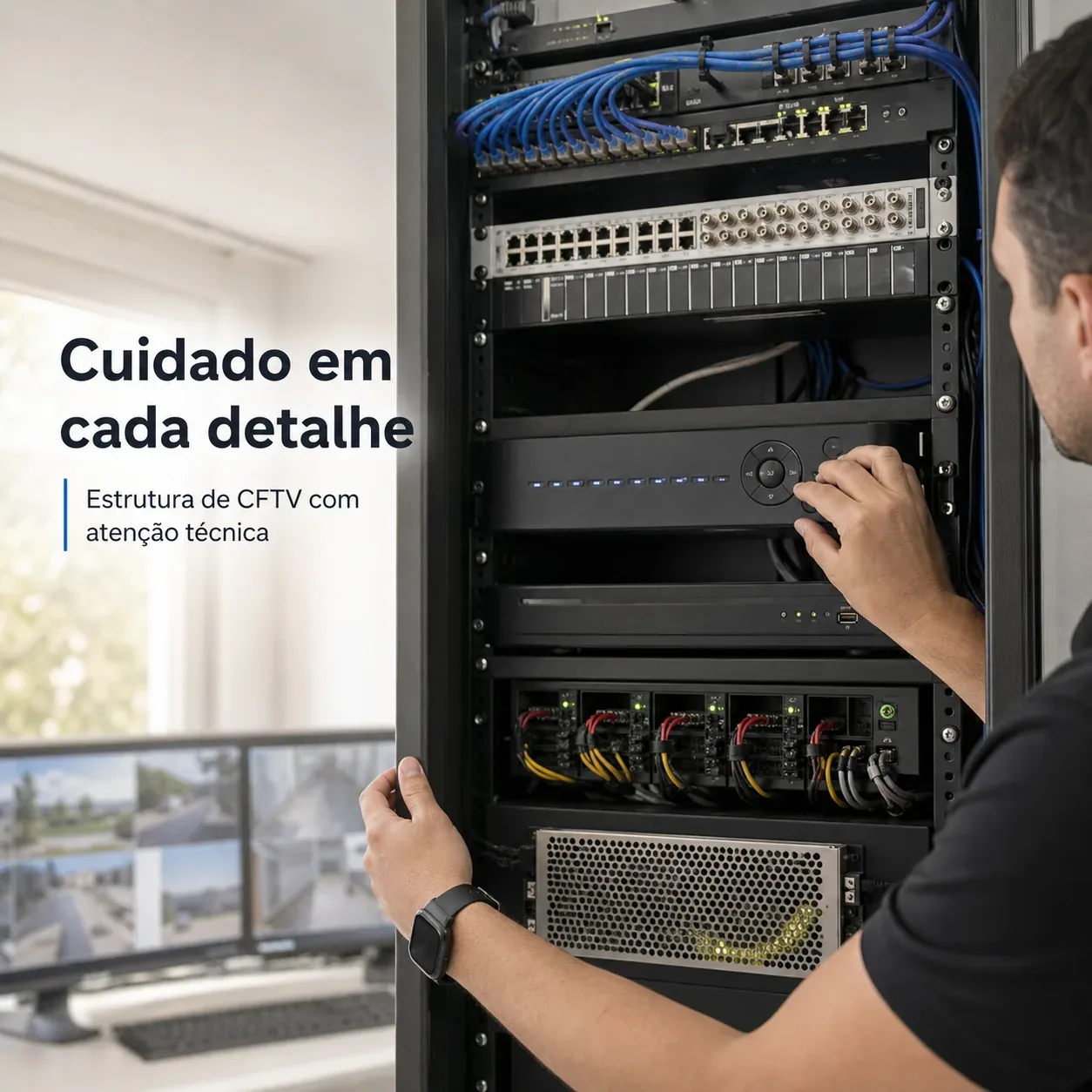 Rack de CFTV e câmeras de segurança em Recife